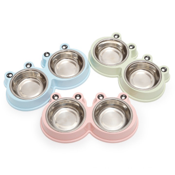 Desenvolto de aço inoxidável Pet Double Bowls